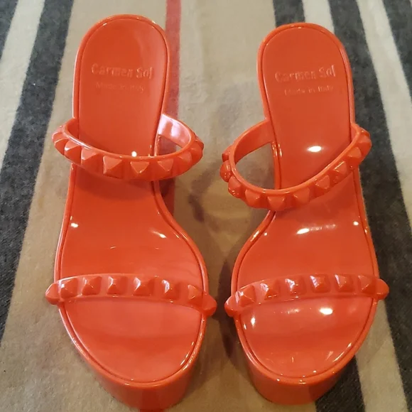 Carmen Sol Tonino Wedge Sandal Left Size 9/39 Right Size 10/40 - Picture 7 of 9